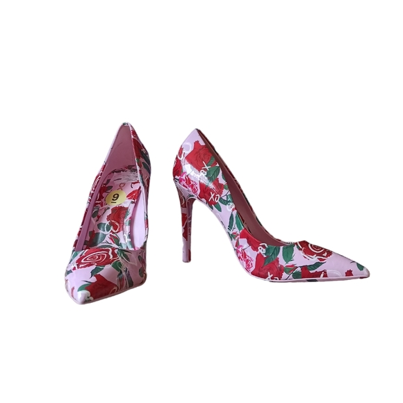 NWOT ALDO XOXO Lips & Roses Patent Stilettos Size 9 "HOT!" - Picture 4 of 16